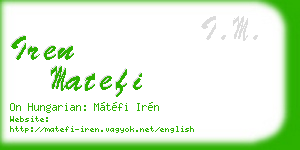 iren matefi business card
